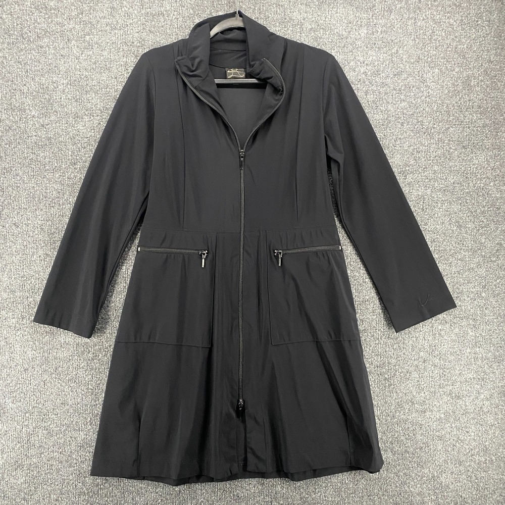 Spirit House Dress Womens XS Black Tunic Full Zip Long Sleeve Utility Classic